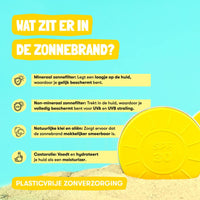 Zonnebrand SPF 50 (vegan, dierproef en parfumvrij, oceaan vriendelijk)