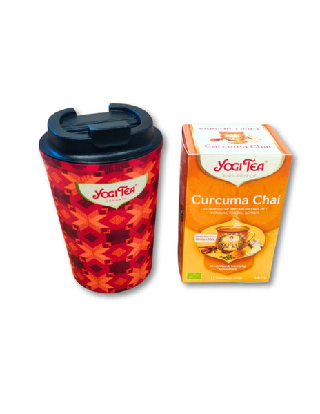 Yogi Tea Set Thermos Beker + 1 pakje Curcuma Chai